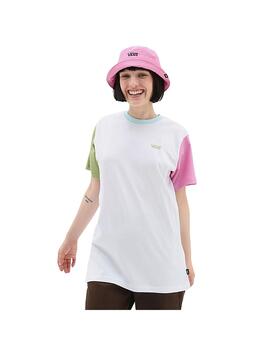 Camiseta Mujer Vans Left Chest Blanca Multi