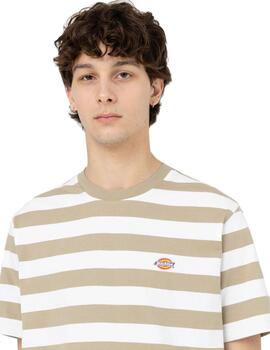 Camiseta Hombre Dickies Rivergrove Rayas Beige