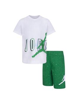 Conjunto Niño Nike Jordan Speckle Blanco Verde