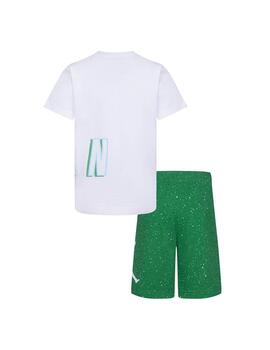 Conjunto Niño Nike Jordan Speckle Blanco Verde