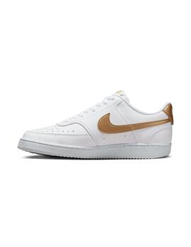 Zapatilla Mujer Nike Court Vision Blanco Dorada