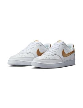 Zapatilla Mujer Nike Court Vision Blanco Dorada