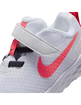 Zapatilla Niñ@ Nike Revolution 6 Blanco Rojo