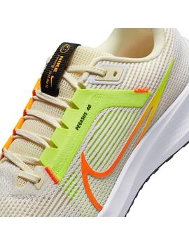 Zapatilla Hombre Nike Pegasus 40 Blanca Fluor