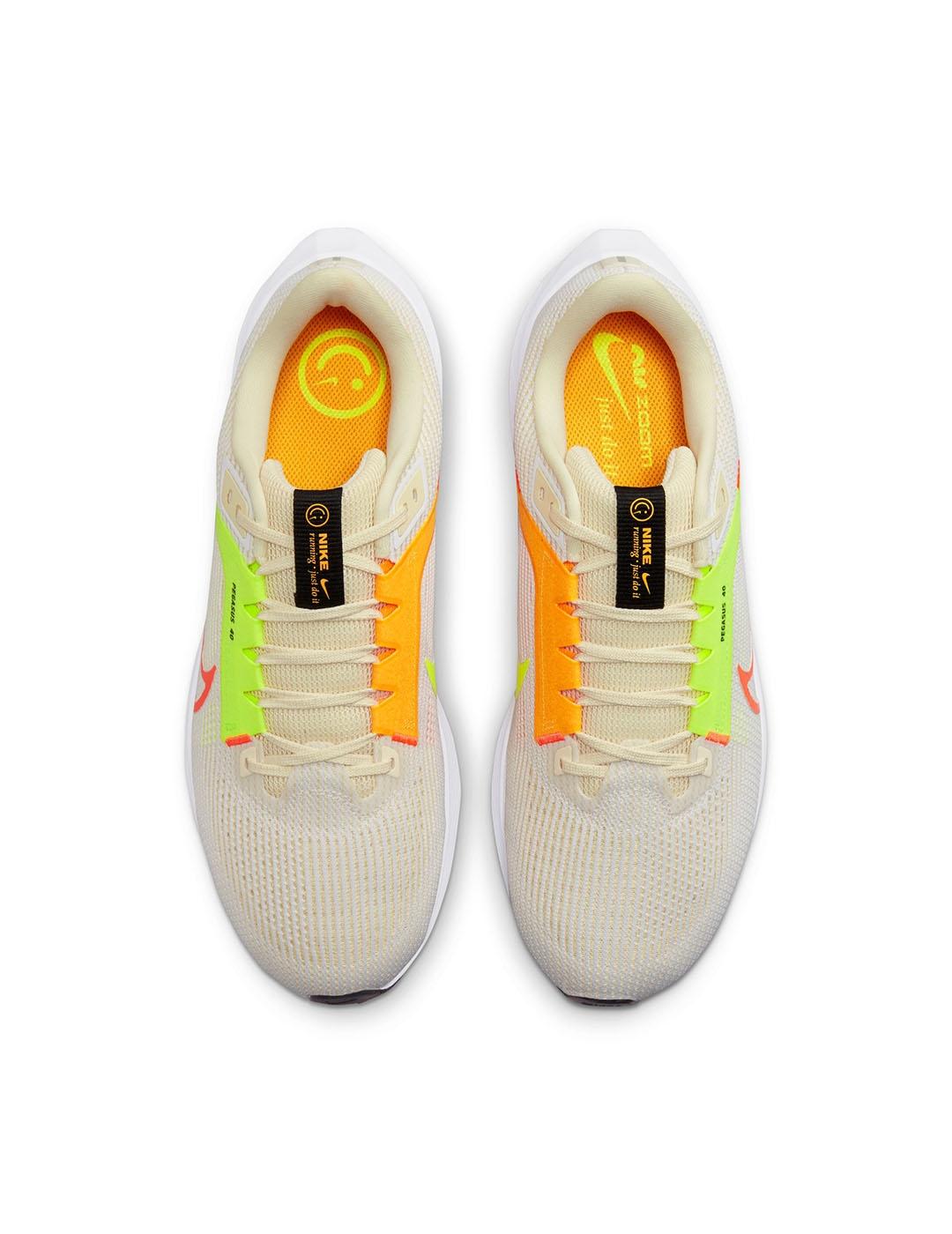 Zapatilla Hombre Nike Pegasus 40 Blanca Fluor