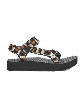 Sandalia Mujer Teva Midform Universal Negra Marron