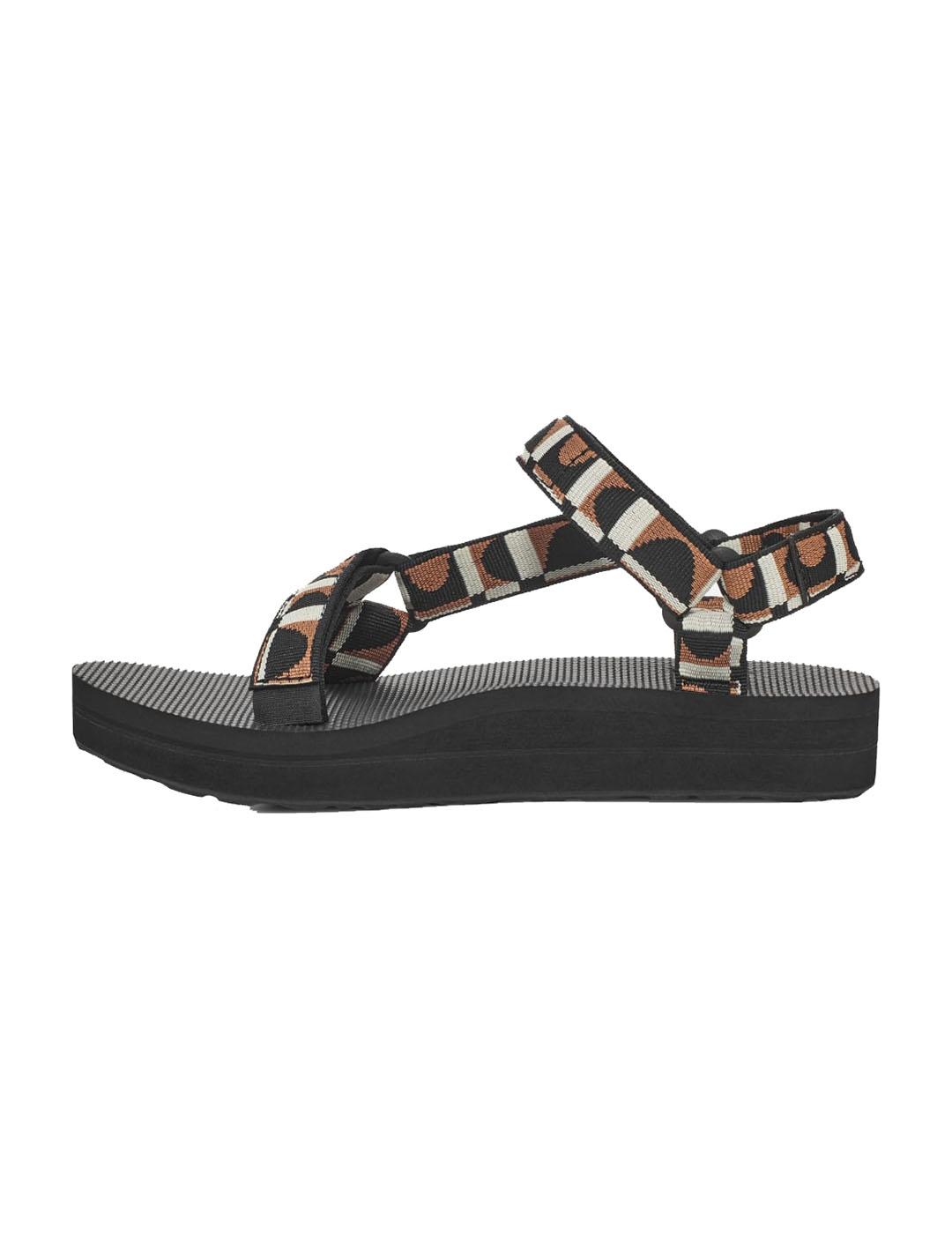 Sandalia Mujer Teva Midform Universal Negra Marron