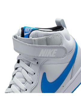 Zapatilla Niño Nike Court Borough Mid 2 Gris Azul