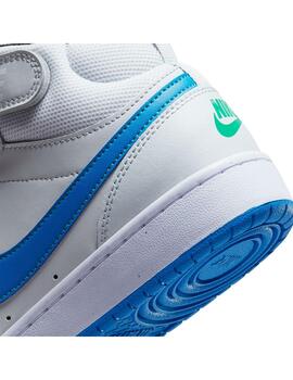 Zapatilla Niño Nike Court Borough Mid 2 Gris Azul