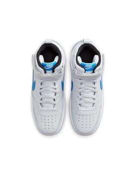 Zapatilla Niño Nike Court Borough Mid 2 Gris Azul