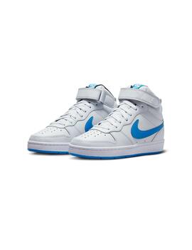 Zapatilla Niño Nike Court Borough Mid 2 Gris Azul