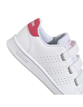 Zapatilla Niñ@ adidas Advantage Blanca Rosa