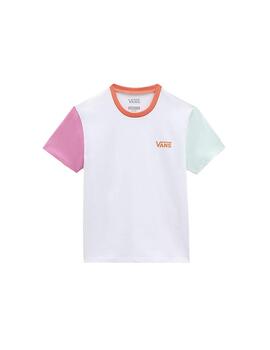 Camiseta Niña Vans Colorblock Blanca