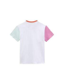 Camiseta Niña Vans Colorblock Blanca