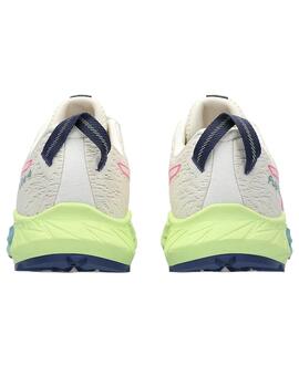 Zapatilla Mujer Asics FujiLite 4 Blanca Rosa Verde