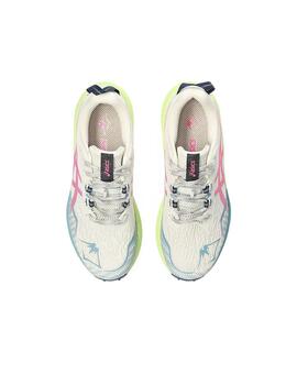 Zapatilla Mujer Asics FujiLite 4 Blanca Rosa Verde