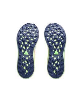 Zapatilla Mujer Asics FujiLite 4 Blanca Rosa Verde