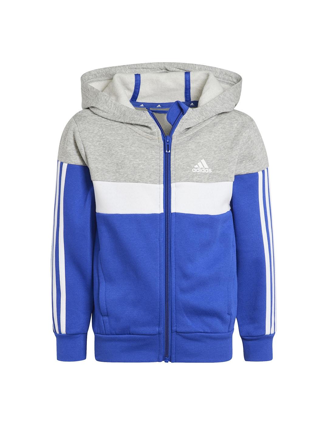 Conjunto Niño adidas 3 Stripes Azul/Blanco/Gris