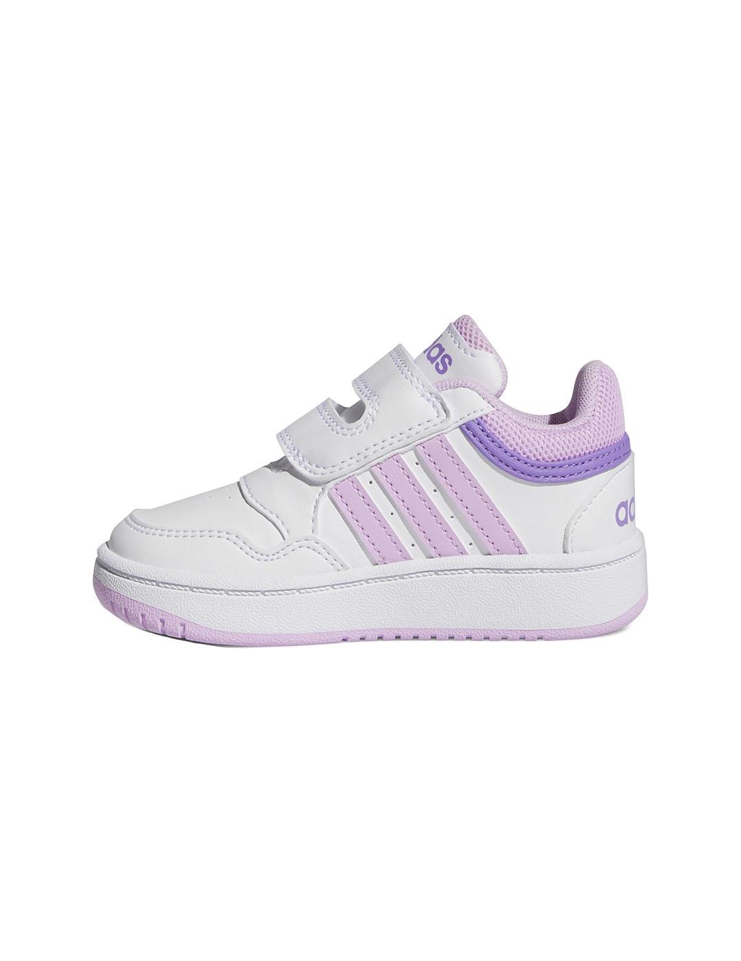 Zapatilla Baby adidas Hoops 3.0 Blanco/Rosa