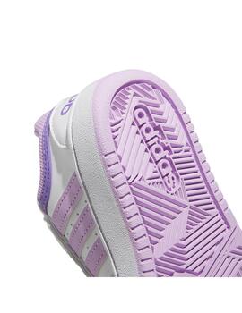 Zapatilla Baby adidas Hoops 3.0 Blanco/Rosa