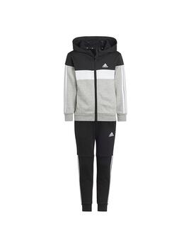 Conjunto Niñ@ adidas 3S Tib Negro/Gris/Blanco