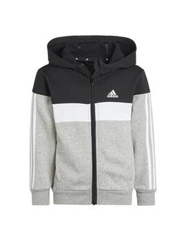 Conjunto Niñ@ adidas 3S Tib Negro/Gris/Blanco