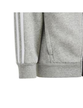 Conjunto Niñ@ adidas 3S Tib Negro/Gris/Blanco