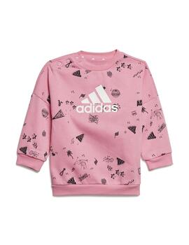 Conjunto adidas Niña Bluv Rosa/Negro