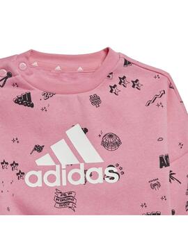 Conjunto adidas Niña Bluv Rosa/Negro