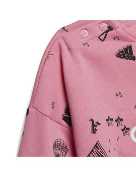 Conjunto adidas Niña Bluv Rosa/Negro