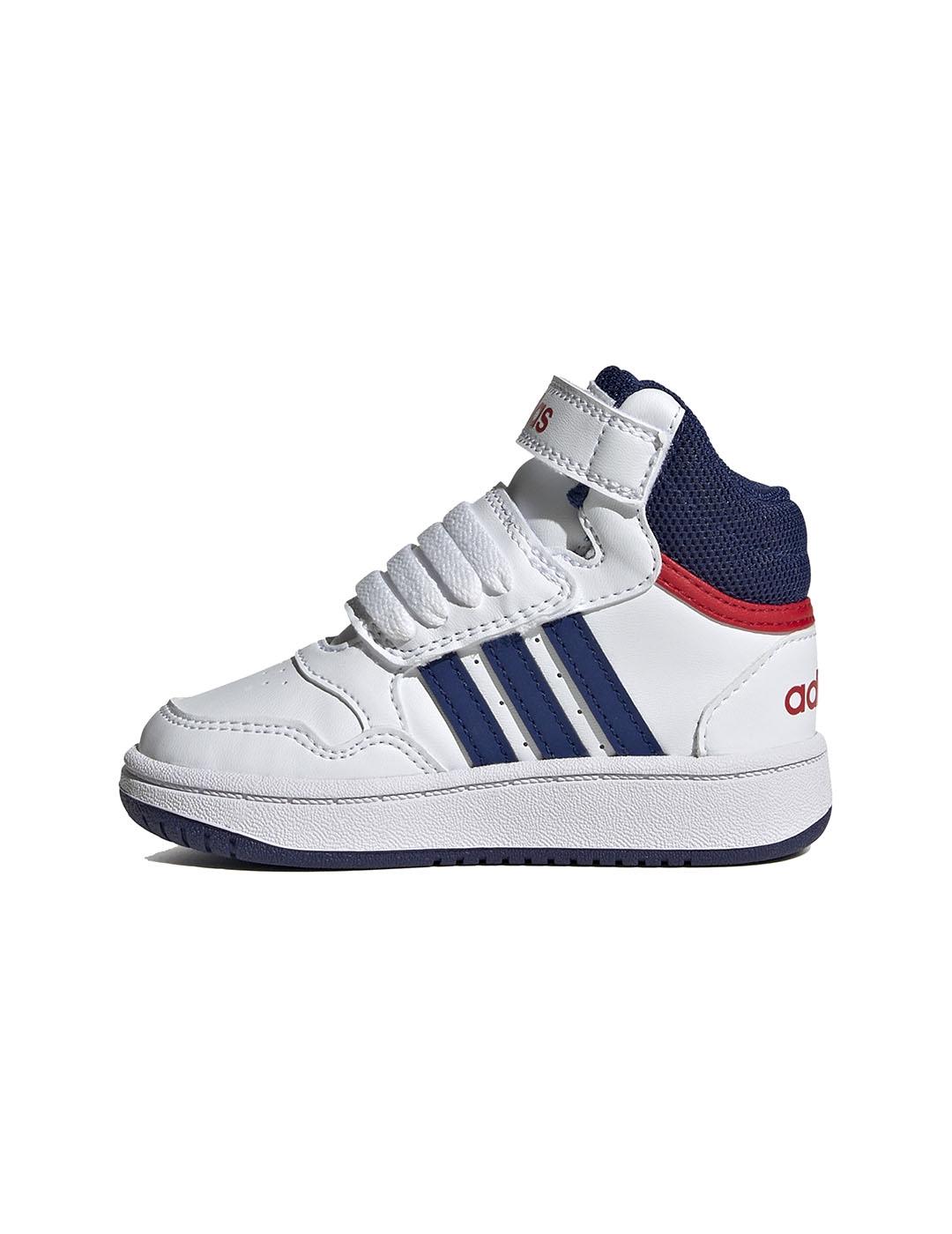 Zapatilla Niño adidas Hoops Mid 3.0 Blanco