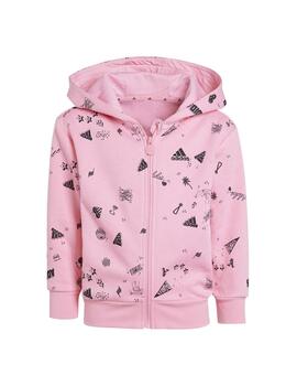 Conjunto Niña adidas Bluz Q3 Rosa/Negro