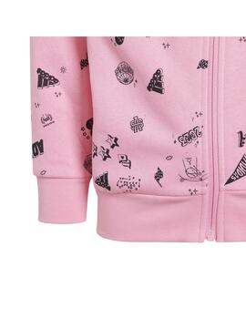 Conjunto Niña adidas Bluz Q3 Rosa/Negro