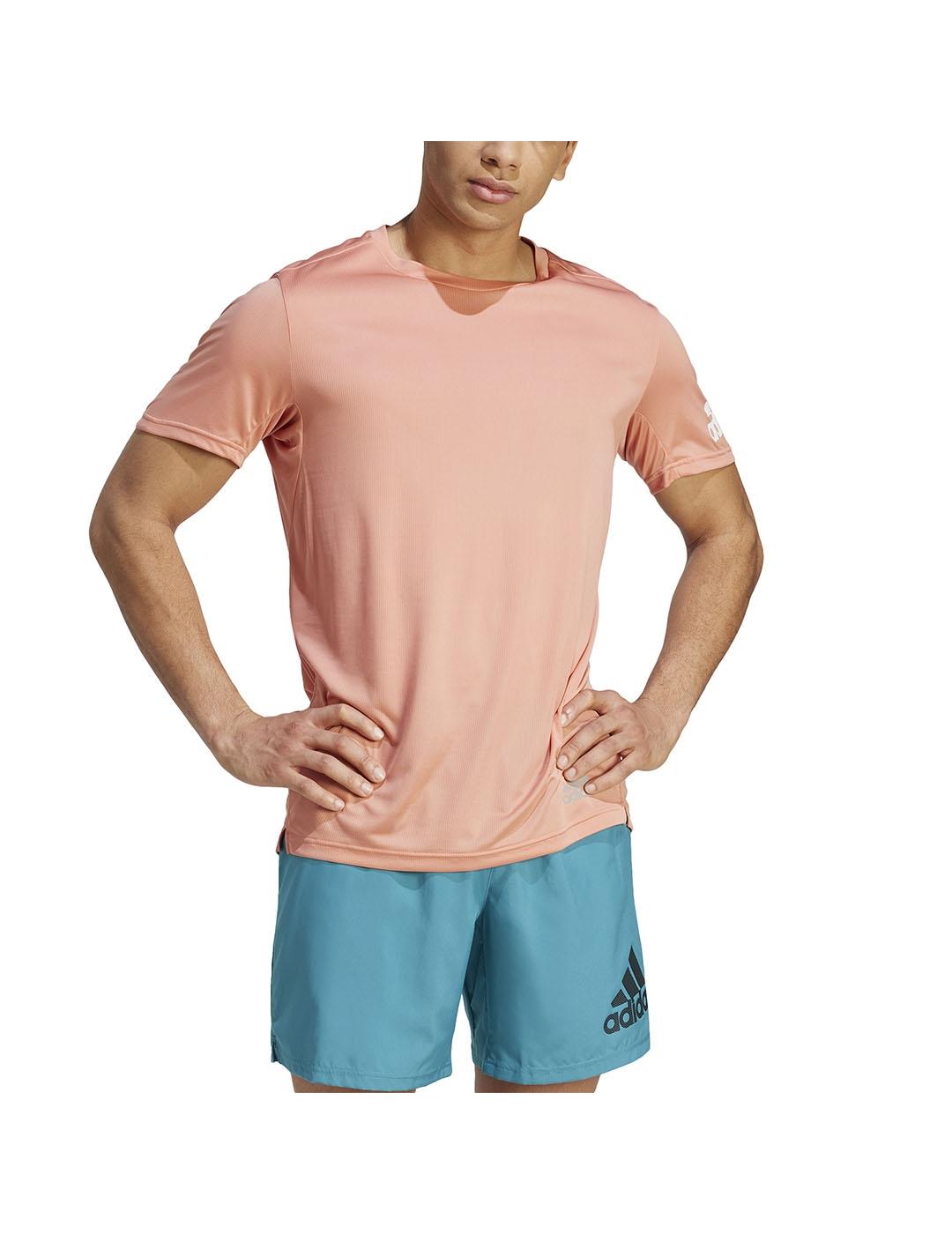 Camiseta Hombre adidas Run It Coral