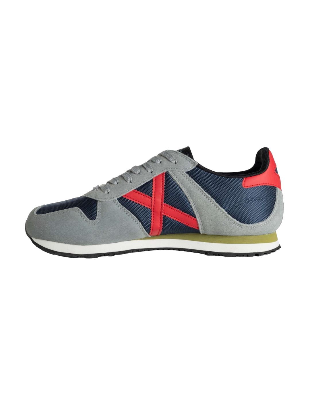 Zapatilla Hombre Munich Massana 523 Gris Azul Rojo