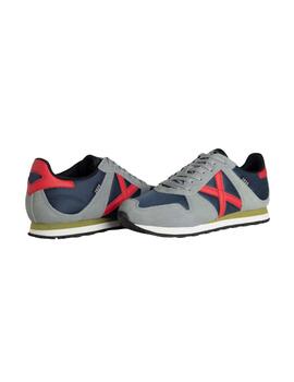 Zapatilla Hombre Munich Massana 523 Gris Azul Rojo