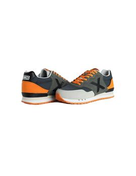 Zapatilla Hombre Munich Dash 196 Gris Naranja
