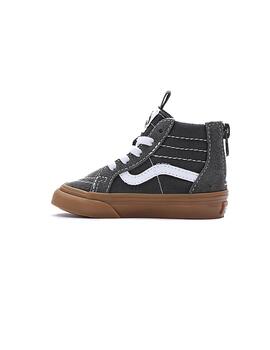 Zapatilla Baby Vans Sk8-Hi Zip Gris Glum