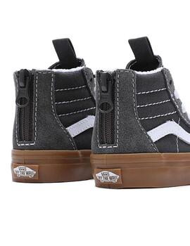 Zapatilla Baby Vans Sk8-Hi Zip Gris Glum