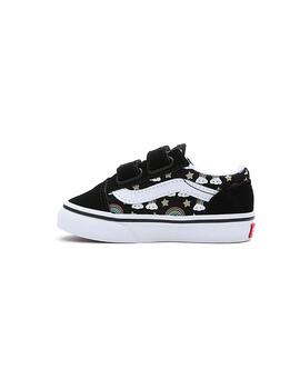 Zapatilla Baby Vans Old Skool Negra Multicolor