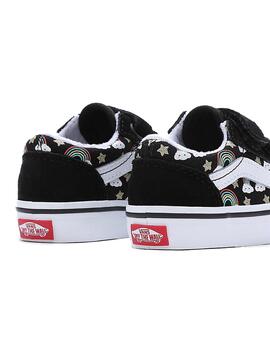 Zapatilla Baby Vans Old Skool Negra Multicolor