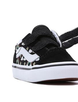 Zapatilla Baby Vans Old Skool Negra Multicolor