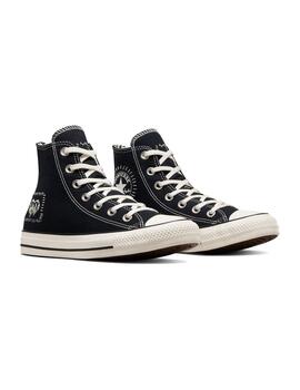 Zapatilla Mujer Converse Ctas Hi Negra Bordados