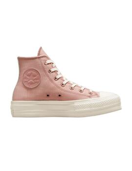 Zapatilla Mujer Converse Lift Hi Pana Rosa