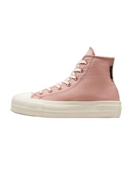 Zapatilla Mujer Converse Lift Hi Pana Rosa