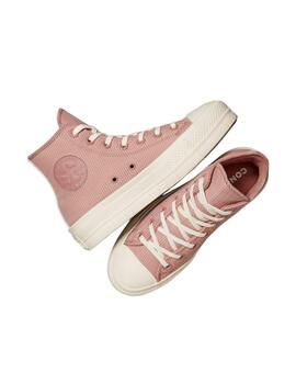 Zapatilla Mujer Converse Lift Hi Pana Rosa