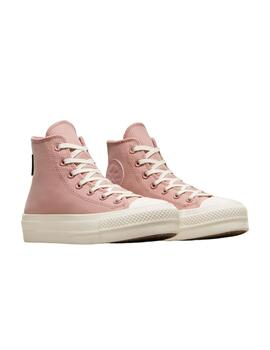 Zapatilla Mujer Converse Lift Hi Pana Rosa