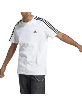Camiseta Hombre adidas 3S Blanco/Negro