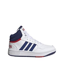 Zapatilla Junior adidas Hoops Mid 3.0 Blanco/Marin