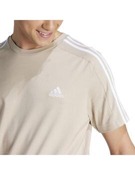 Camiseta Hombre adidas 3 Stripes Beige